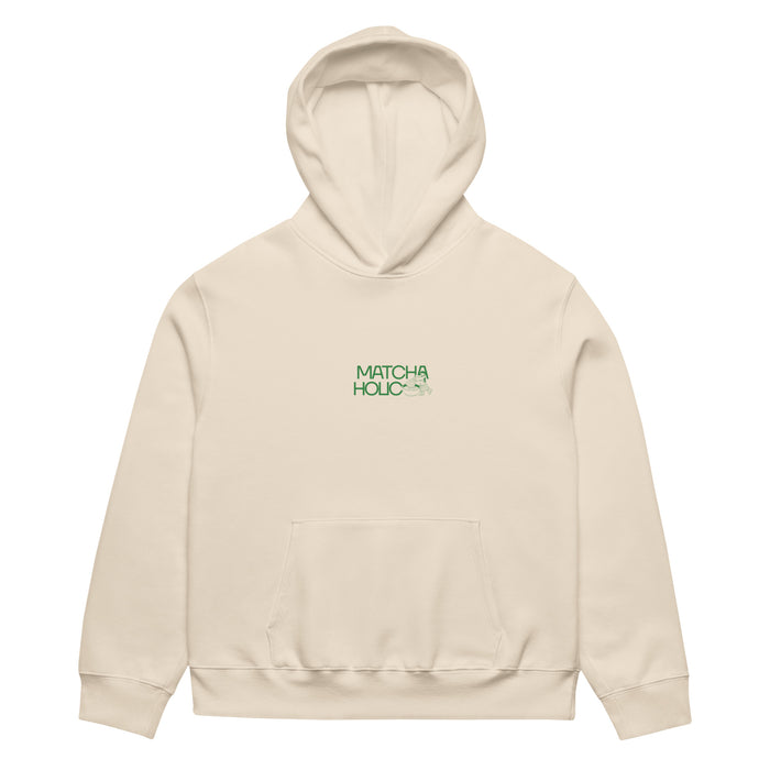 03|CREAM MATCHAHOLIC MATCHA CLUB OVERSIZED HOODIE